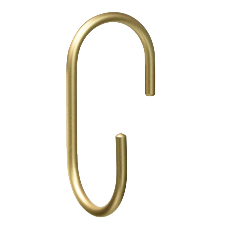S-Shaped Hooks, Aluminum Right Angle S Hooks, Small, Gold, Pack of 4