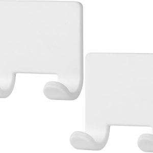 2 white silicone waterproof razor/towel hooks for shower.