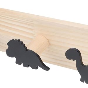 Creative wooden dinosaur row hook for coats/hats.
