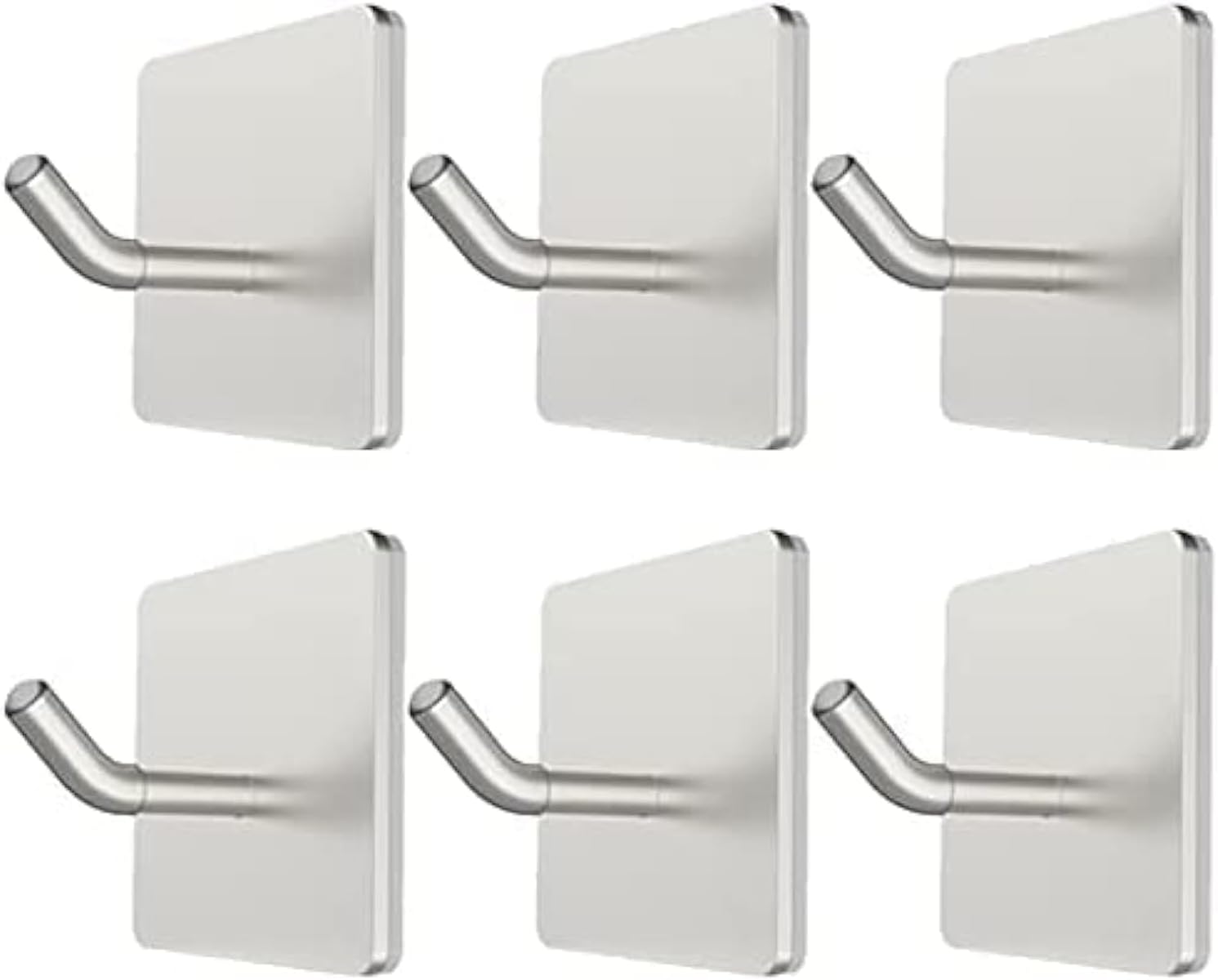 6 metal 3M adhesive hooks, no drilling needed.