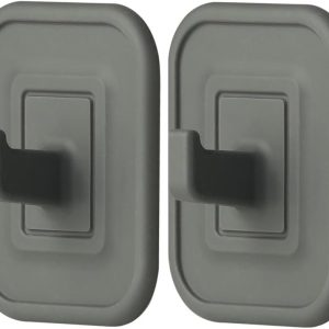 2 gray silicone multipurpose adhesive hooks for masks/accessories.