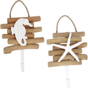 2 rustic solid wood coat/hat/key holders.