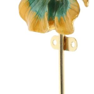 Vintage metal enamel flower hook for hats/towels/keys.
