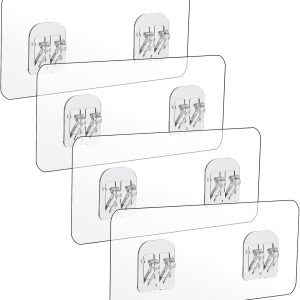 8 strong adhesive hooks for shower caddy shelves.