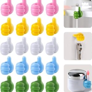 20 self-adhesive silicone thumb hooks for cables/keys.