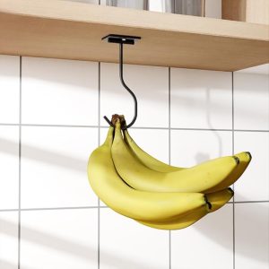 Foldable adhesive banana hook, magnetic or sticky, metal.