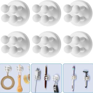 6 silicone toothbrush/razor holders, waterproof adhesive.