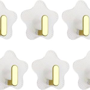 6 heavy-duty waterproof adhesive utility hooks, 12lbs.
