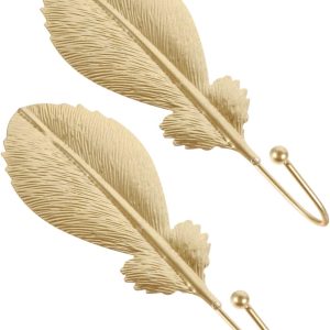 2 no-drill mini metal wall hooks for coats.