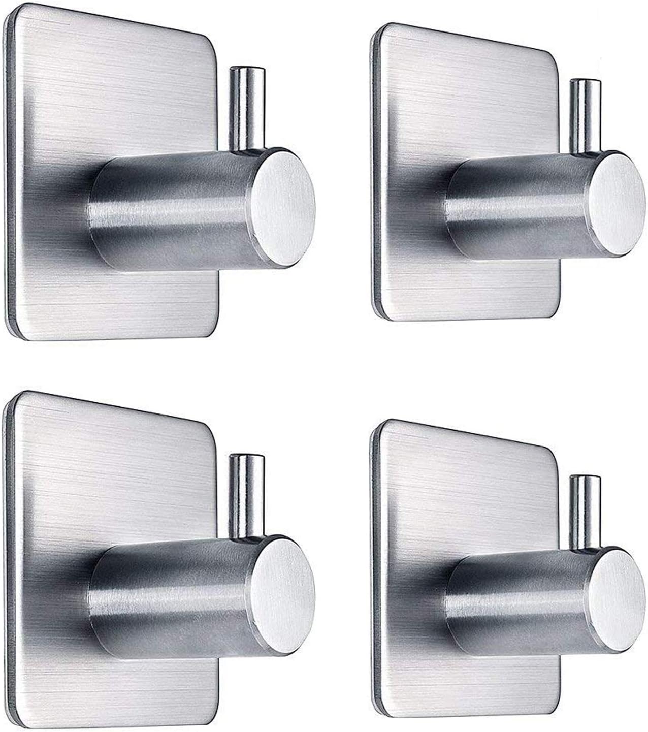 4 stainless steel waterproof heavy-duty coat/towel hooks.