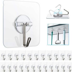 10 removable ceiling hooks, 13lb, waterproof/oilproof.