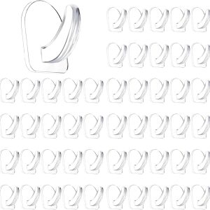 50 clear reusable no-mark adhesive hooks for home/office.