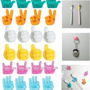24 colorful self-adhesive silicone thumb hooks for cables.