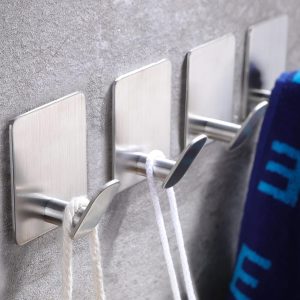 SUS304 stainless steel stick-on towel/robe hooks.